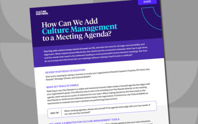 How Can We Add Culture Management to a Meeting Agenda?